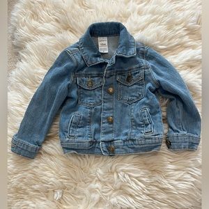 Carter’s denim jacket, front & sleeve buttons, two front & side pockets, 18m